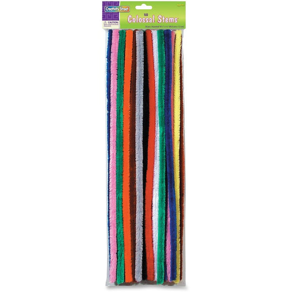 Creativity Street Colossal Stems, 19-1/2" x 5/8", 50pcs, Ast (PAC718001) Bag of 50
