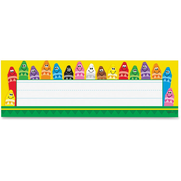 Trend Colorful Crayons Name Plates, 36/PK, Multi (TEP69013) Pack of 36