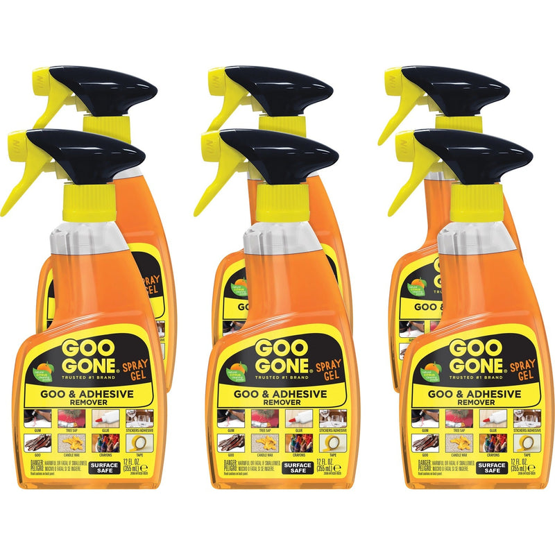 Goo Gone Spray Gel, 12oz., 6/CT, Orange (WMN2096CT) Case of 6