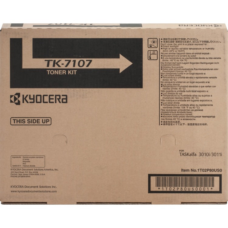 Kyocera Toner Cartridge f/3010I, 20,000 Page Yield, Black (KYOTK7107) Each