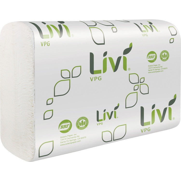 Livi Multifold Towel, 1-Ply, 9.45 x 9.06, White, 250/Carton (SOL43513) Case of 16
