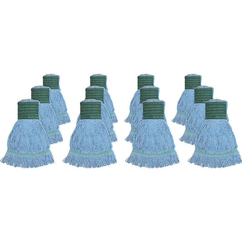 Genuine Joe Synthetic Blend Wide Band Loop Mop, 16oz., 12/CT, Blue (GJOMBL5BCT) Case of 12