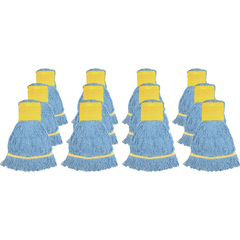Genuine Joe Small Blend Wide Band Loop Mop, 12/CT, Blue (GJOSBL5BCT) Case of 12