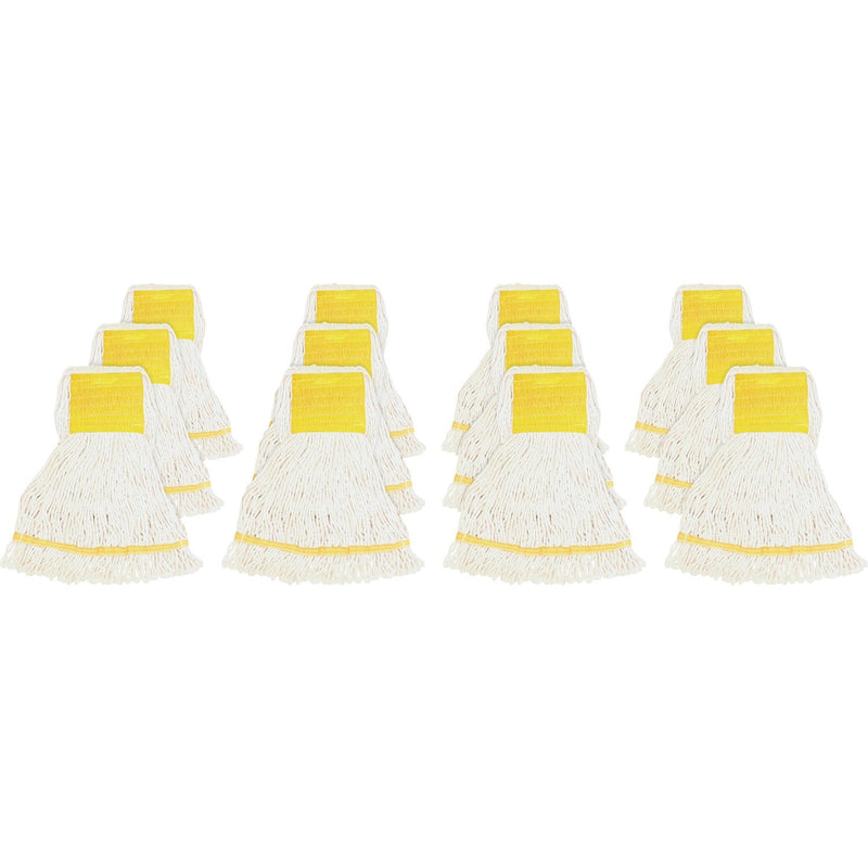 Genuine Joe Small Blend Wide Band Loop Mop, 12/CT, White (GJOSWH5BCT) Case of 12