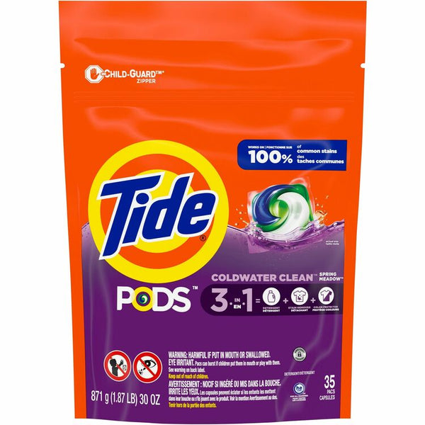 Tide PODS Laundry Detergent, High Efficiency Compatible Liquid Pacs, Spring Meadow Scent, 35 Per Pack (PGC93127)