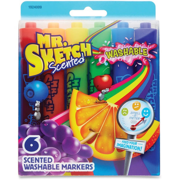 Mr. Sketch Scented Washable Markers, Chisel Pt, 6/ST, Ast (SAN1924009) 1 Set
