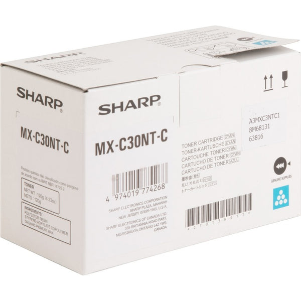 Sharp Toner Cartridge for MX-C300, 6000 Page Yield, Cyan (SHRMXC30NTC) Each