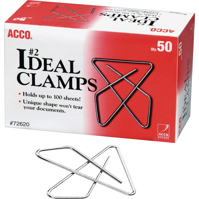 ACCO Small Butterfly Paper Clips, No. 2, 50 Clips, 3BX/PK, SR (ACC72643)