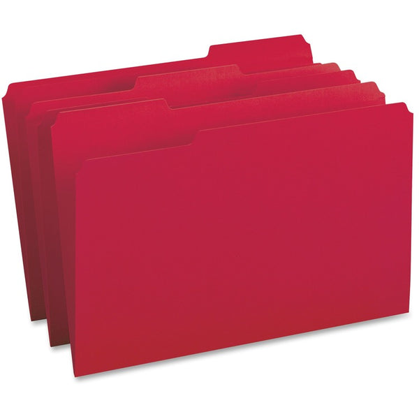 Business Source Color Coding File Folders, 1/3Cut, 9-1/2" x 14", Legal, 100/BX, RD (BSN99720) Box of 100