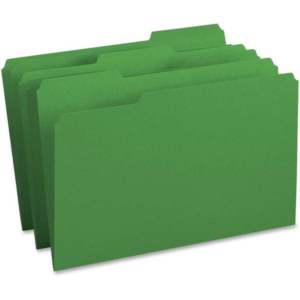 Business Source Color Coding File Folders, 1/3Cut, 9-1/2" x 14", Legal, 100/BX, GN (BSN99721) Box of 100