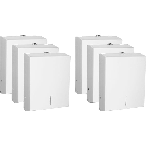 Genuine Joe Towel Dispenser, Metal, 13-1/2" x 4-1/4" x 11", 6/CT, White (GJO02197CT) Case of 6