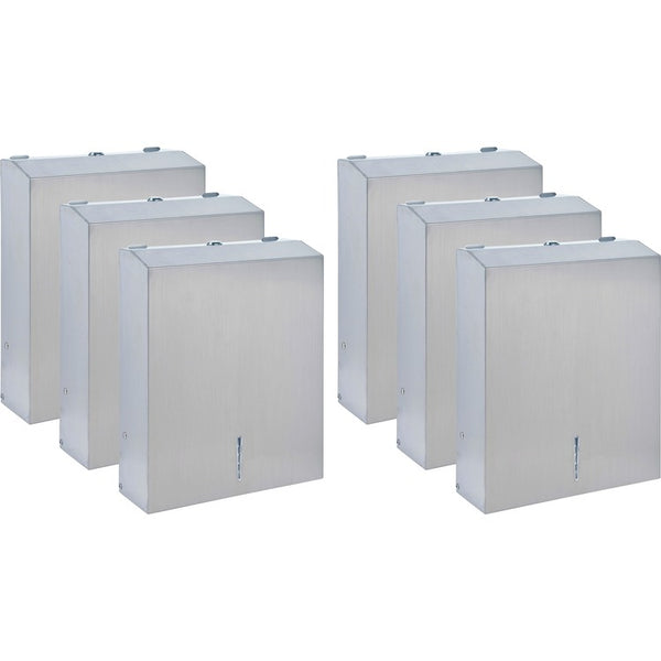 Genuine Joe Towel Dispenser, 13-1/2" x 4-1/4" x 11", 6/CT, Stainless Steel (GJO02198CT) Case of 6