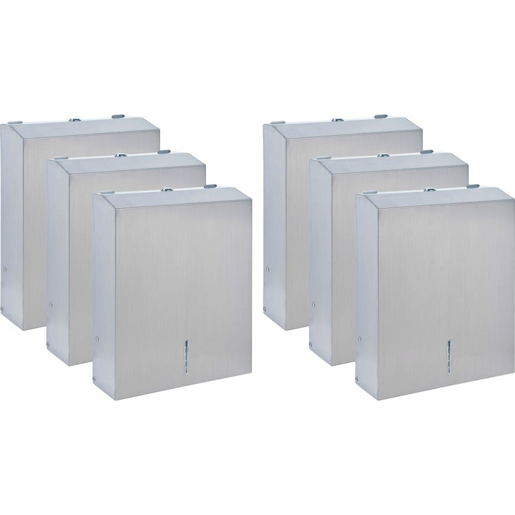 Genuine Joe Towel Dispenser, 13-1/2" x 4-1/4" x 11", 6/CT, Stainless Steel (GJO02198CT) Case of 6