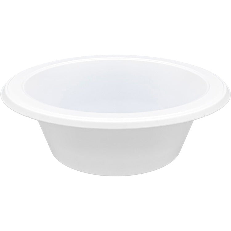 Genuine Joe Plastic Bowls, 12oz, 1000/CT, White (GJO10424CT)