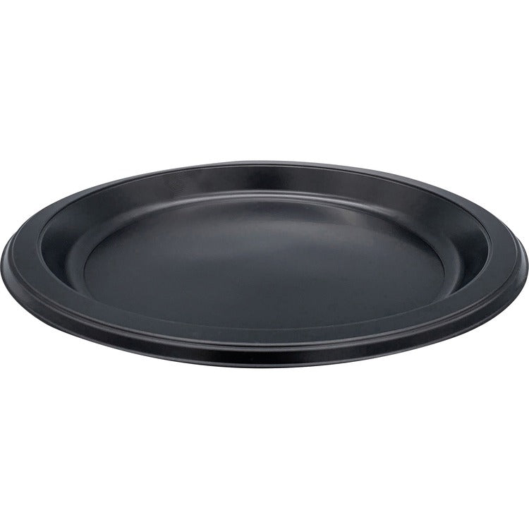 Genuine Joe Plastic Plates, Round, 9" Plate, 500/CT, Black (GJO10429CT)