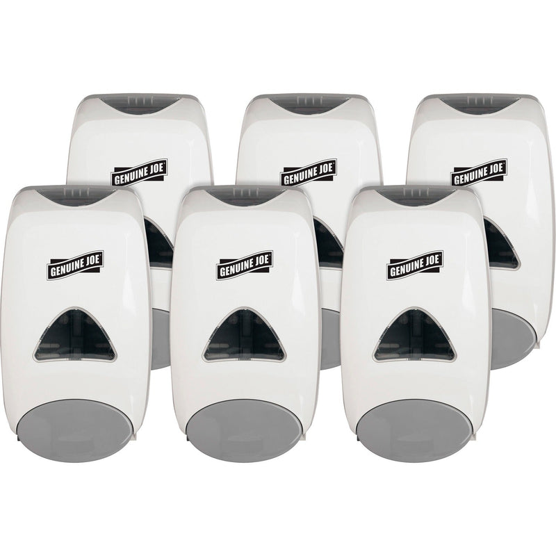 Genuine Joe Soap Dispenser,One Hand Push, 1250 mL, 6/CT, Gray (GJO10495CT) Case of 6