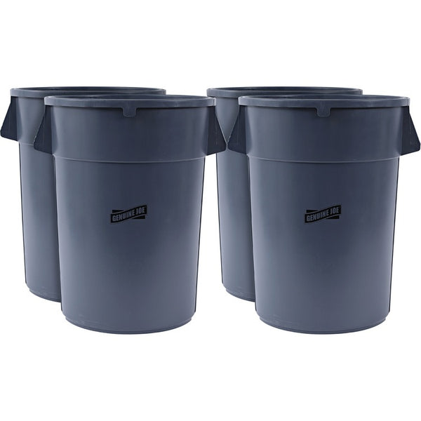 Genuine Joe Trash Container, Heavy Duty,44 Gal,31.5" x 24" x 24",4/CT,Gray (GJO11581CT) Case of 4