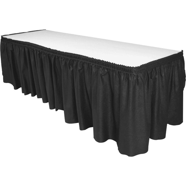 Genuine Joe Table Skirting, Pleated Polyester, 29" x 14 ft., 6/CT, Black (GJO11916CT) Case of 6