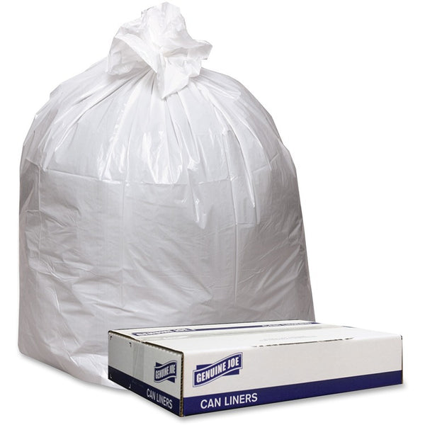 Genuine Joe Trash Can Liners, Heavy-Duty, 9mil, 33" x 39", 100BG/CT, White (GJO3339W)