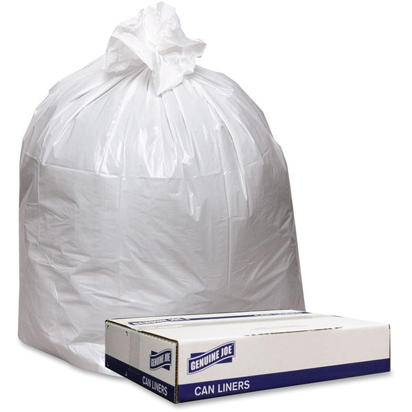 Genuine Joe Trash Can Liners, Heavy-Duty, 9mil, 40" x 46", 100BG/CT, White (GJO4046W) Case of 100