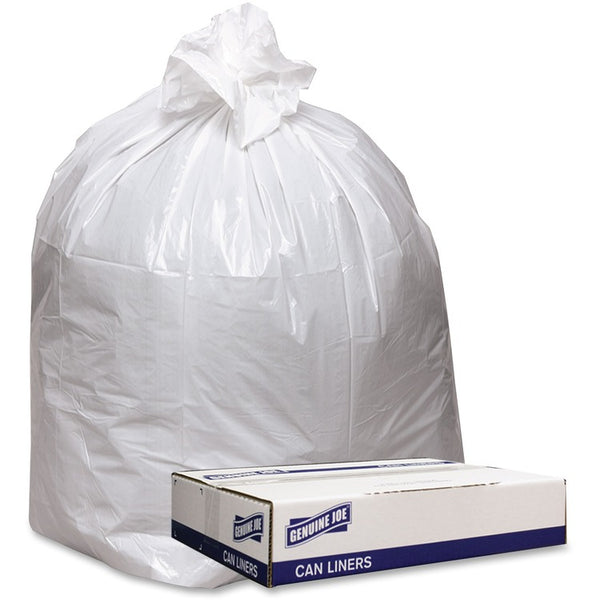 Genuine Joe Trash Can Liners, Heavy-Duty, 9mil, 43" x 47", 100BG/CT, White (GJO4347W) Case of 100