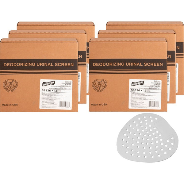 Genuine Joe Urinal Screen, 30-45 Days, 72/CT, Cherry Scent/White (GJO58336CT) Case of 72