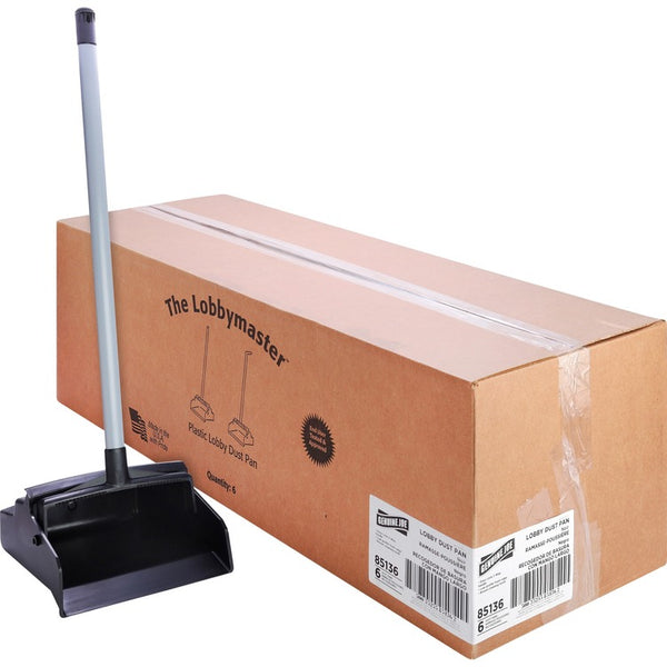 Genuine Joe Lobby Dustpan, Plastic, 6/CT, Black (GJO85136CT)