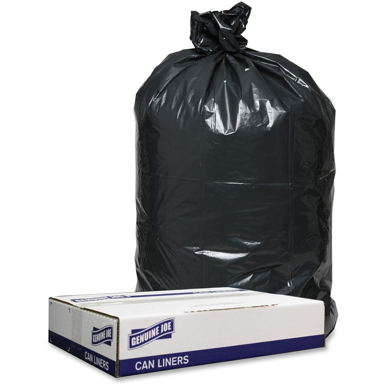 Genuine Joe Trash Can Liners, 1.2mil, 33" x 39", 100BG/CT, Black (GJO98207) Case of 100