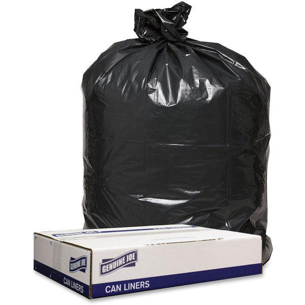 Genuine Joe Trash Can Liners, 1.2mil, 43" x 47", 100BG/CT, Black (GJO98210)