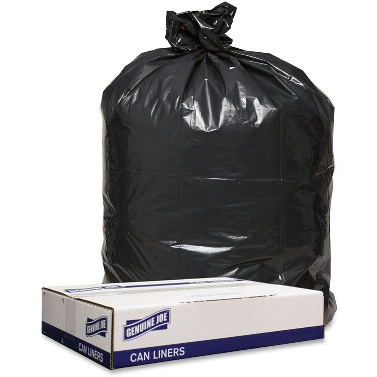 Genuine Joe Trash Can Liners, 1.6mil, 43" x 47", 100BG/CT, Black (GJO98211)