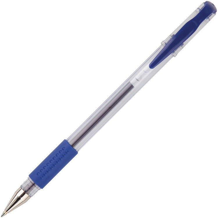 Integra Gel Stick Pen, Rubber Grip, 12/BX, Clear Barrel/BE Ink (ITA36194)