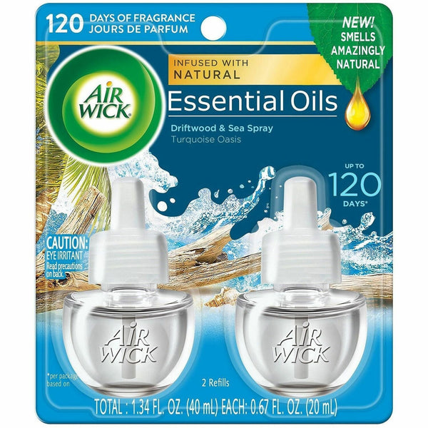Air Wick Scented Oil Warmer Refill, 2/.67oz., Turquoise Oasis, 12/CT (RAC91109CT) Case of 12