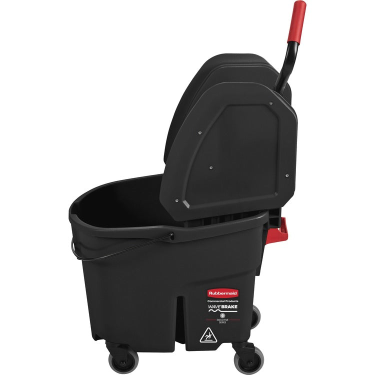 Rubbermaid Commercial Executive WaveBrake Down-Press Mop Bucket, Black, 35 Quart (RCP1863898) Each