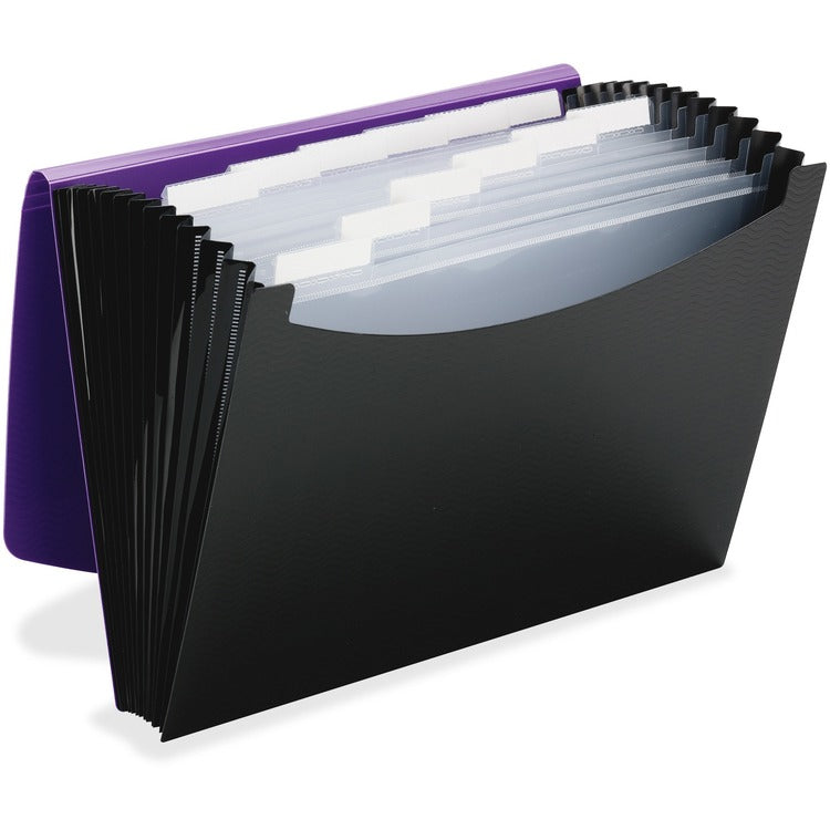 Smead Poly Expanding Files, 9-1/2" x 13", 12-Pkts, Purple/Black (SMD70862)