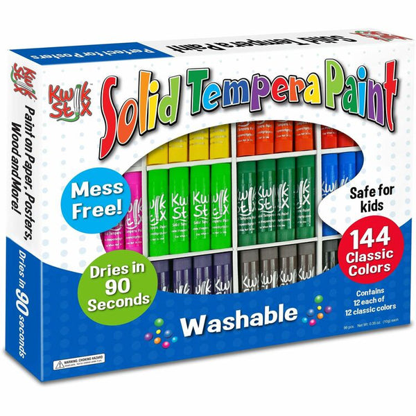 The Pencil Grip Kwick Stix Solid Tempera Pain Sticks, 144/PK, Ast (TPG644) Pack of 144