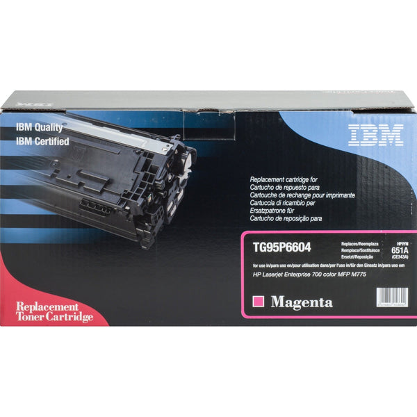 IBM Remanufactured Toner Cartridge, Alternative for HP 651A (CE343A), Laser, 16000 Pages, Magenta, 1 Each (IBMTG95P6604) Each