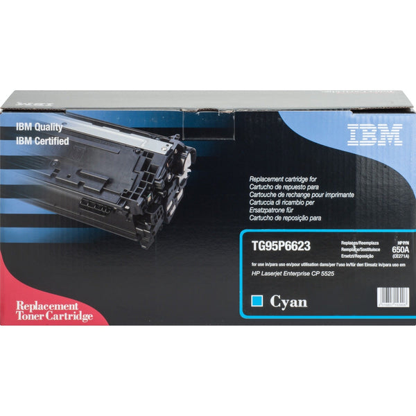 IBM Remanufactured Toner Cartridge, Alternative for HP 650A (CE271A), Laser, 15000 Pages, Cyan, 1 Each (IBMTG95P6623) Each