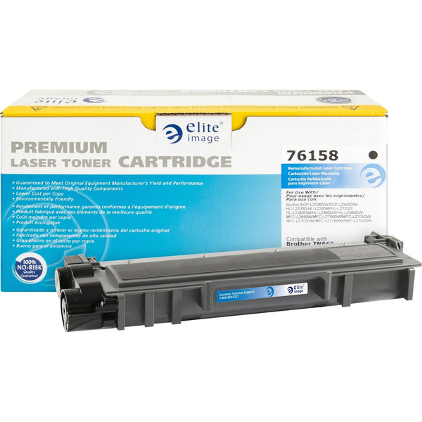 Elite Image Remanufactured Toner Cartridge, Alternative for Brother (TN660), Laser, 2600 Pages, Black, 1 Each (ELI76158) Each