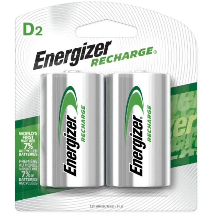 Energizer NiMH Rechargeable Batteries, D Size, 24PK/CT, MI (EVENH50BP2CT) Case of 48