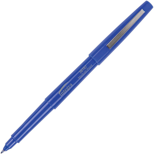 Integra Resin Tip Pen, Med Pt, Blue Barrel/BE Ink (ITA36197) 1 Dozen