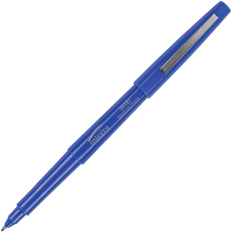 Integra Resin Tip Pen, Med Pt, Blue Barrel/BE Ink (ITA36197) 1 Dozen