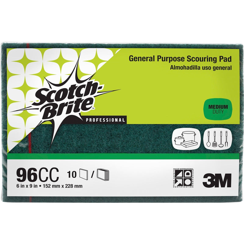 Scotch-Brite Scouring Pads, 6" x 9", 6PK/CT, Green (MMM96CCCT) Case of 60