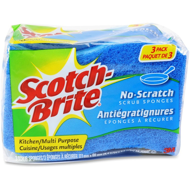 Scotch-Brite Multipurpose Scrub Sponge, 4-1/2" x 2-3/4", 8PK/CT, Blue (MMMMP3CT)