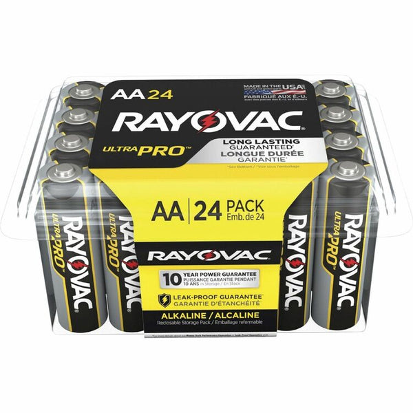 Rayovac Alkaline AA Batteries, 12PK/CT, Black/Red (RAYALAA24PPJCT) Case of 288