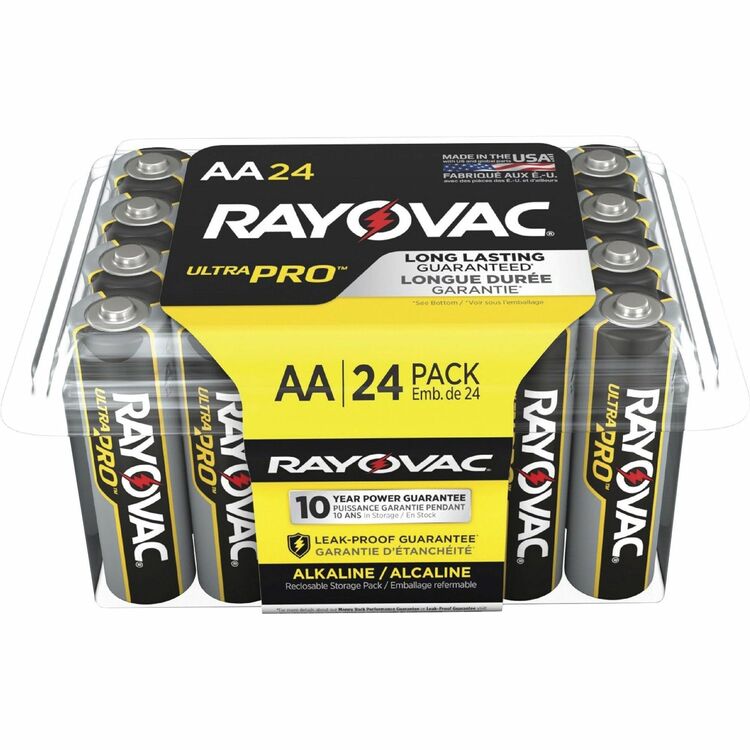 Rayovac Alkaline AA Batteries, 12PK/CT, Black/Red (RAYALAA24PPJCT) Case of 288