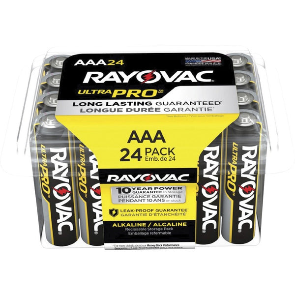 Rayovac Ultra Pro Alkaline AAA Batteries, 12PK/CT, SRBK (RAYALAAA24PPJCT) Case of 288