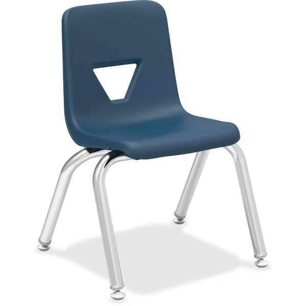 Lorell Stacking Student Chair, 14-3/4" x 14" x 22", Navy (LLR99881)