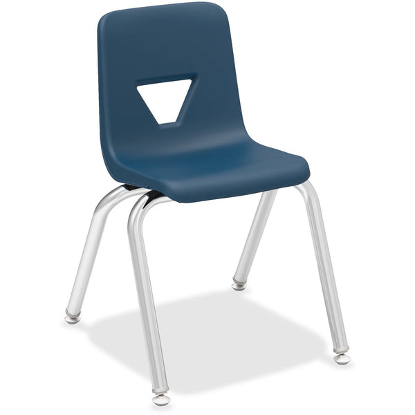 Lorell Stacking Student Chair, 14-3/4" x 16-1/2" x 25", Navy (LLR99884)