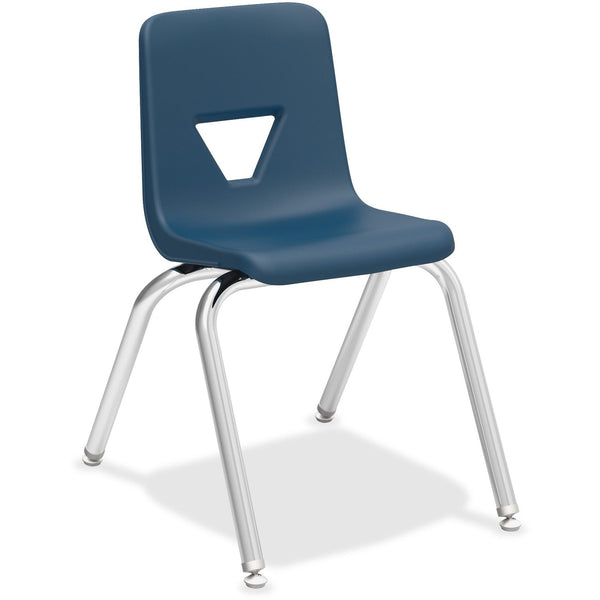 Lorell Stacking Student Chair, 16" x 20-1/2" x 27", Navy (LLR99887)