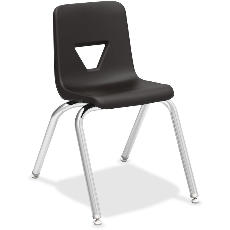 Lorell Stacking Student Chair, 16" x 20-1/2" x 27", Black (LLR99888)